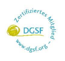 Siegel der DGSF, zertifiziertes Mitglied der Deutschen Gesellschaft für Systemische Therapie, Beratung und Familientherapie